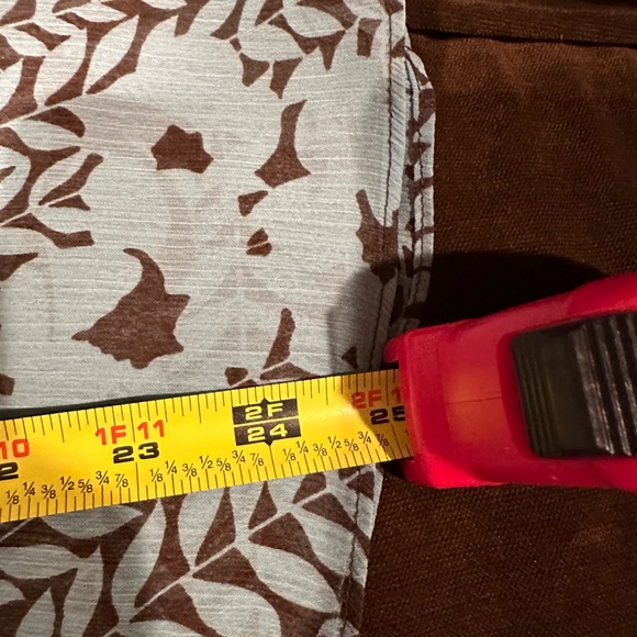 Lane Bryant Blue & Brown Sheer Floral Leave Print Square Neckline SZ  22…No Belt - Picture 12 of 13